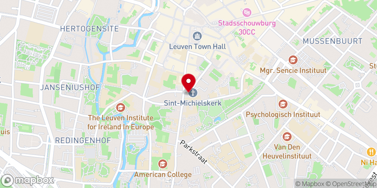 Map showing location of Église Saint-Michel de Louvain