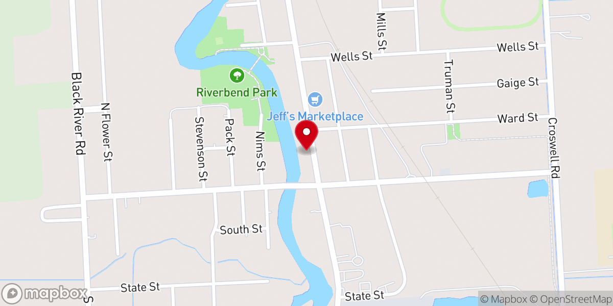Map showing location of Croswell Free Methodist Church