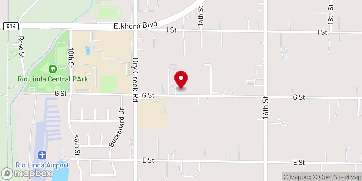 Map showing location of Sacramento Bible Fellowship
