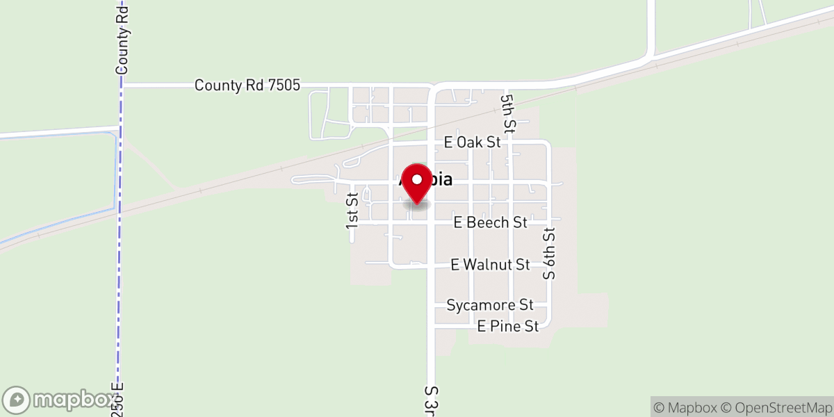 Map showing location of Ambia United Methodist Church