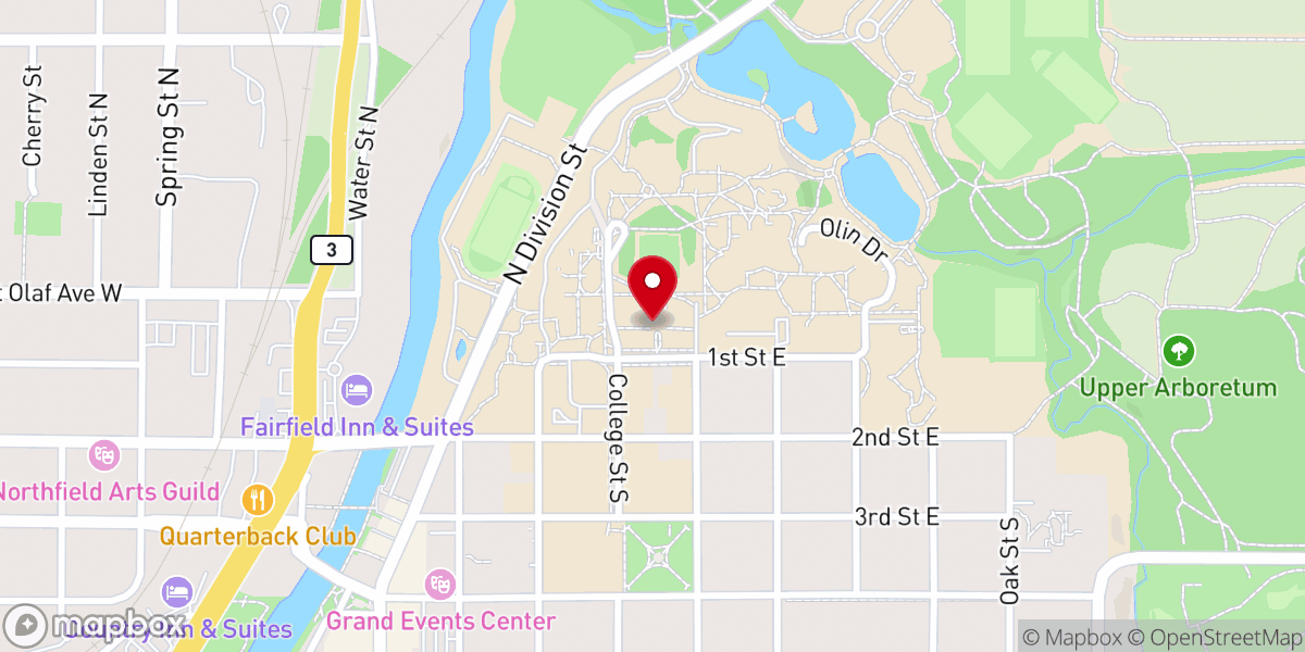 Map showing location of Skinner Memorial Chapel