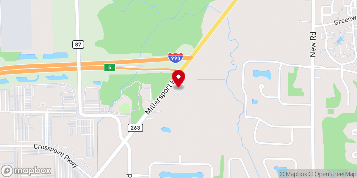 Map showing location of Amherst Alliance Church
