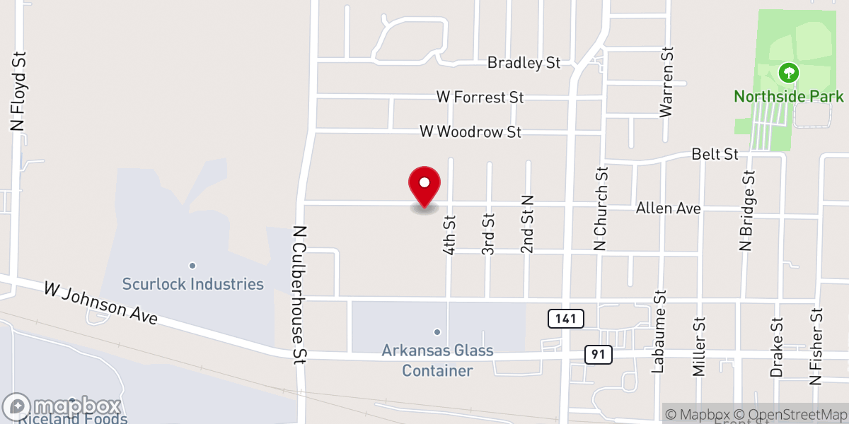 Map showing location of Newmount Zion Baptist Church