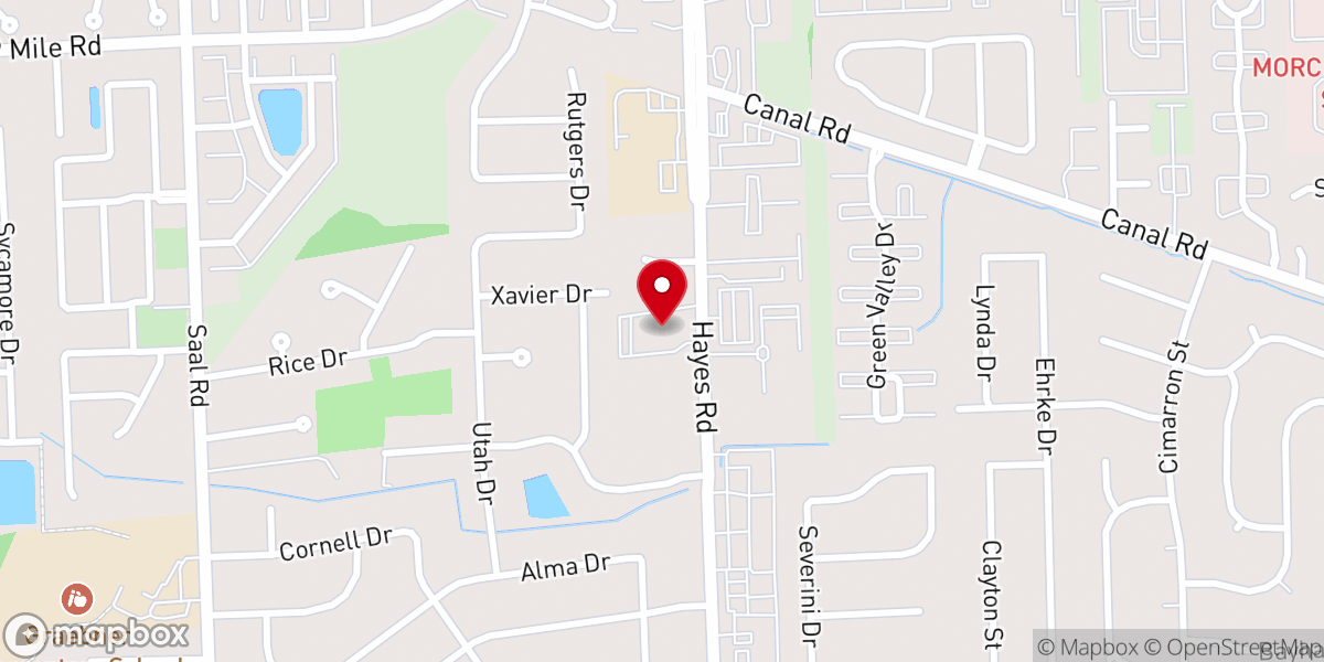 Map showing location of Hope Community Baptist Church