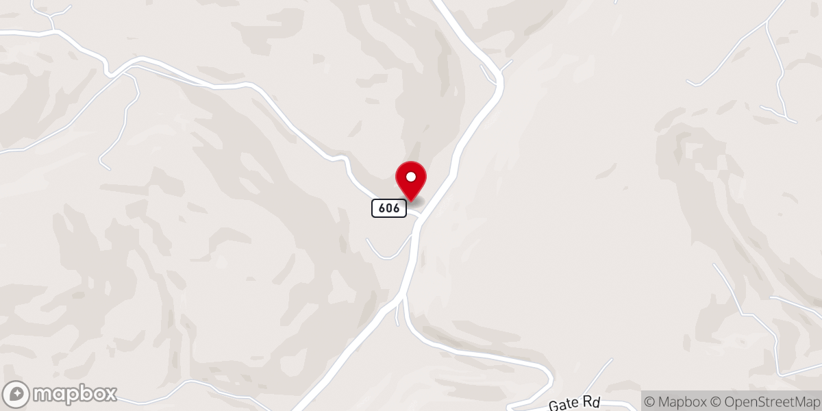 Map showing location of Moll Creek Church