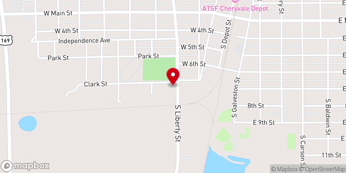 Map showing location of Potts Chapel
