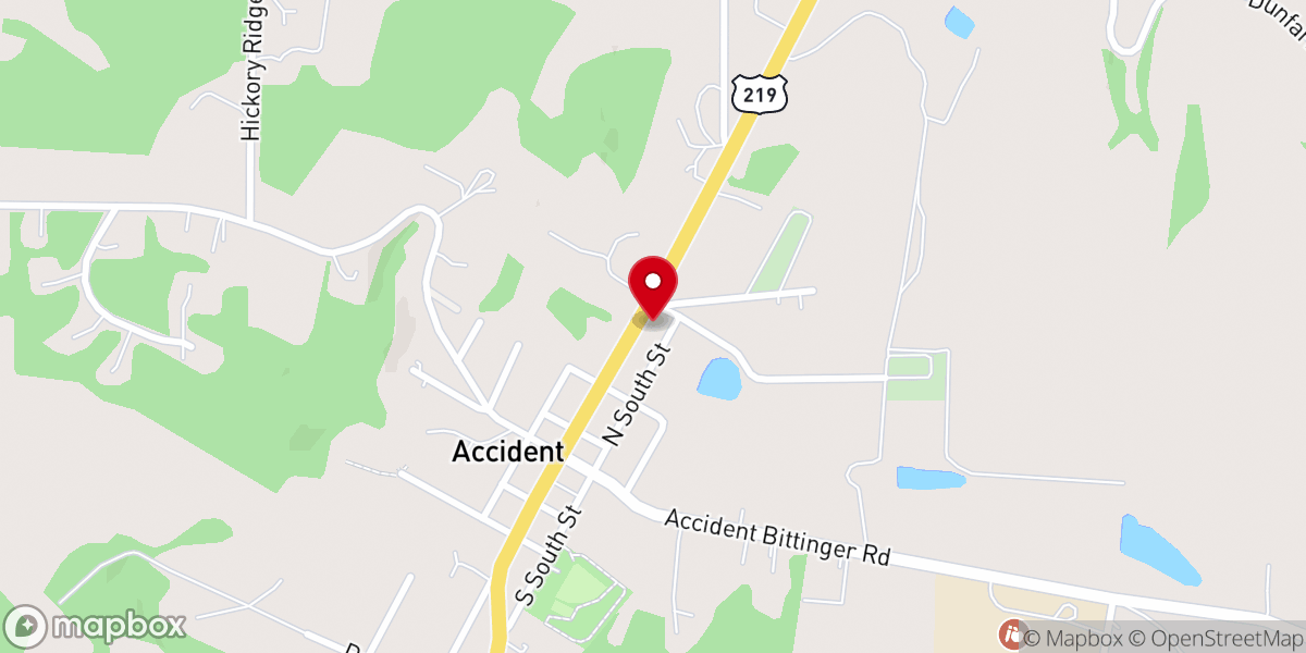 Map showing location of Zion Lutheran Church