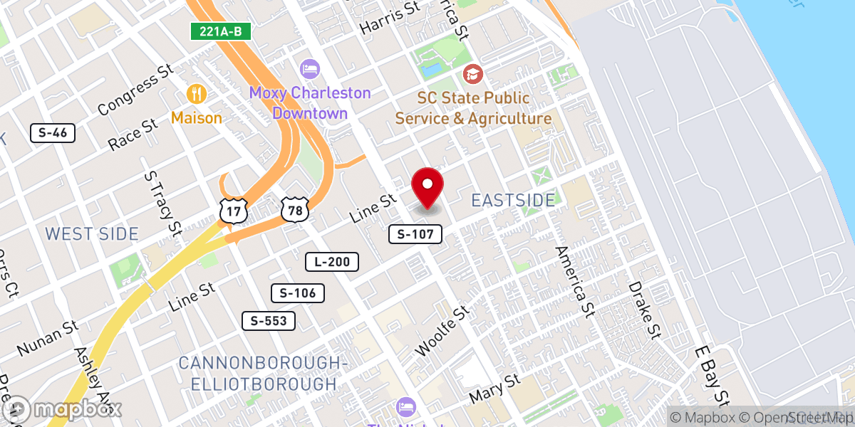 Map showing location of Mission Charleston