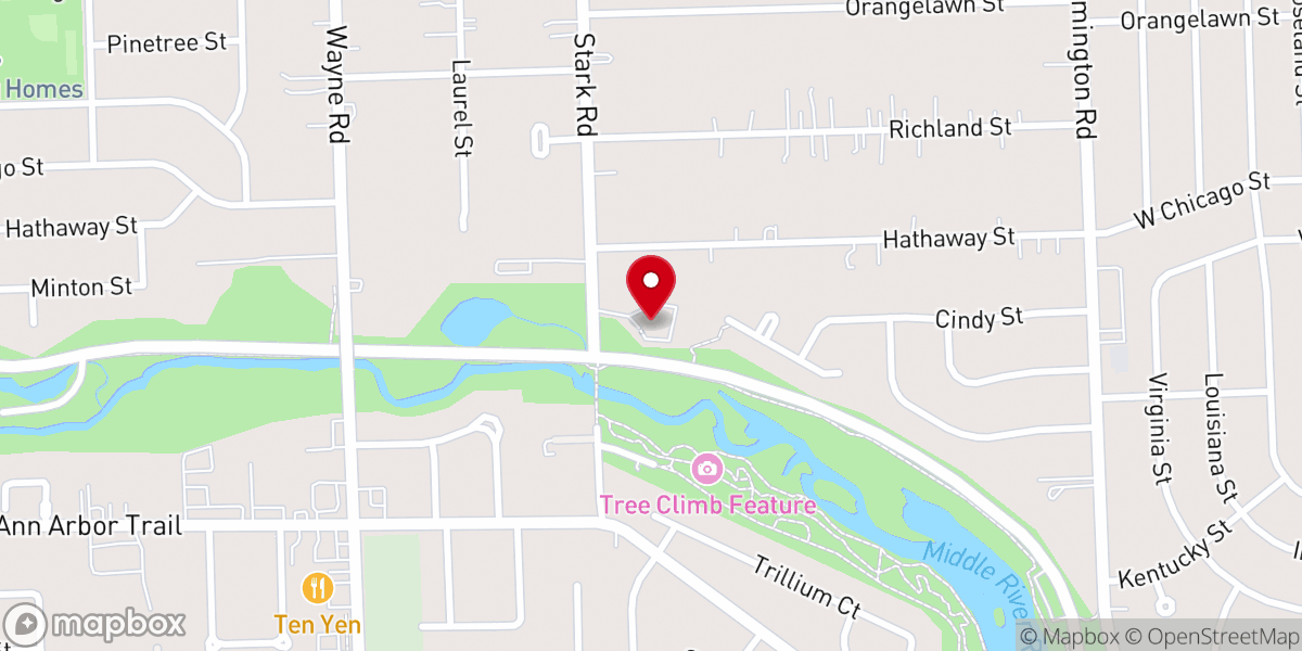 Map showing location of Stark Road Gospel Hall