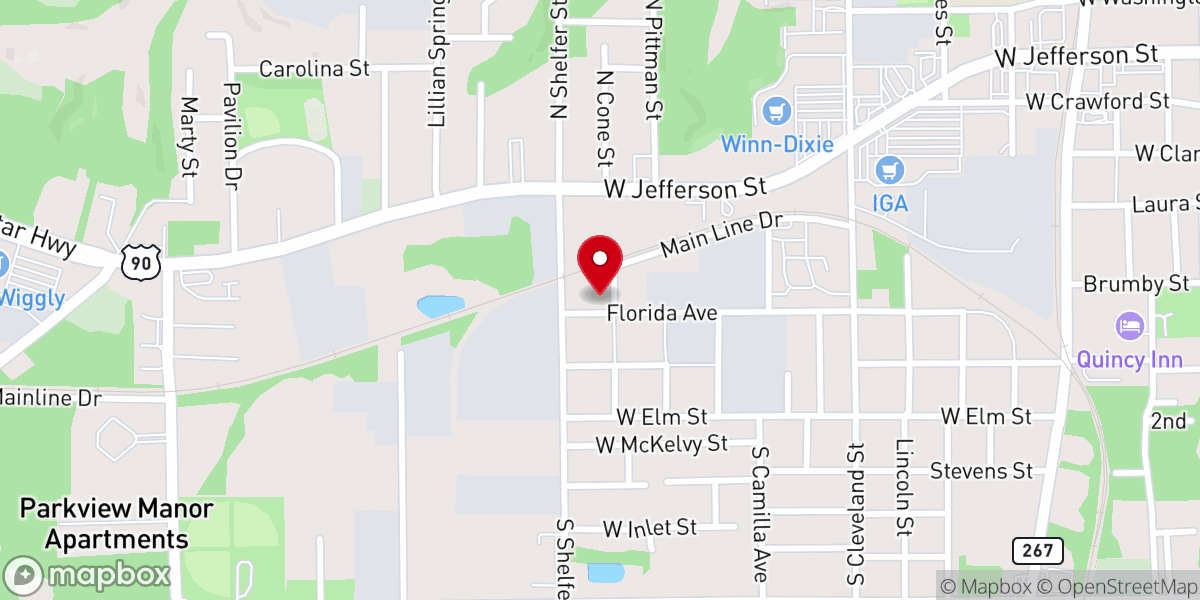 Map showing location of New Direction Christian Center