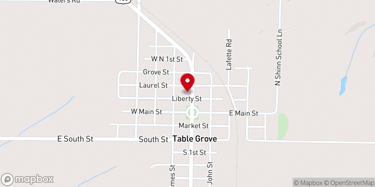 Map showing location of Table Grove Community Church