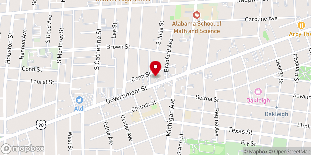 Map showing location of Grace Lutheran Church