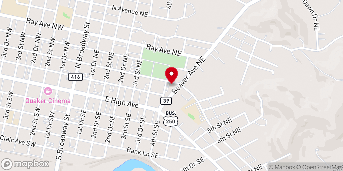 Map showing location of First United Brethren Church