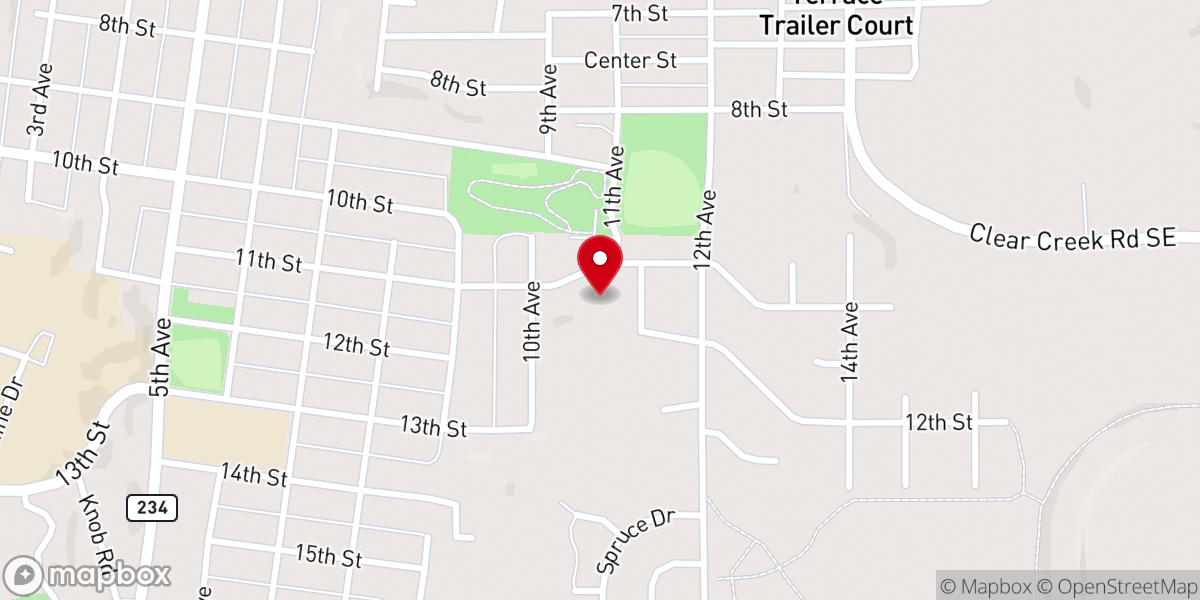 Map showing location of St Paul Lutheran Church