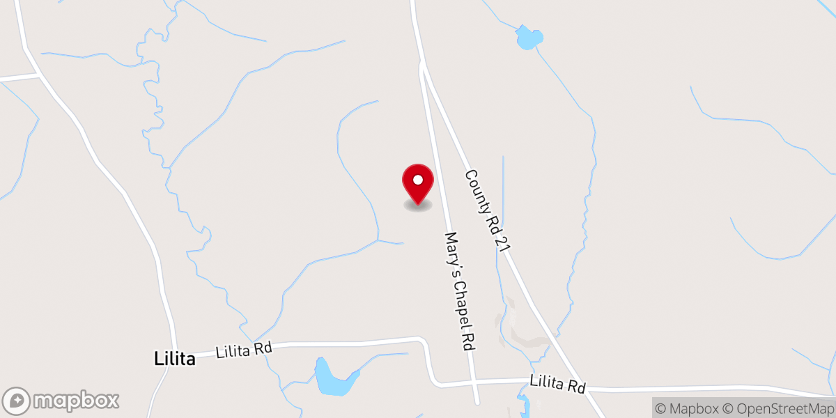 Map showing location of Marys Chapel Baptist Church