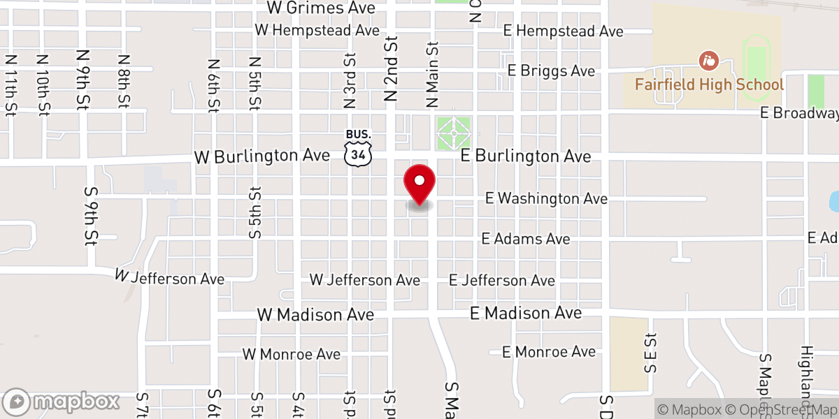 Map showing location of First Presbyterian Church