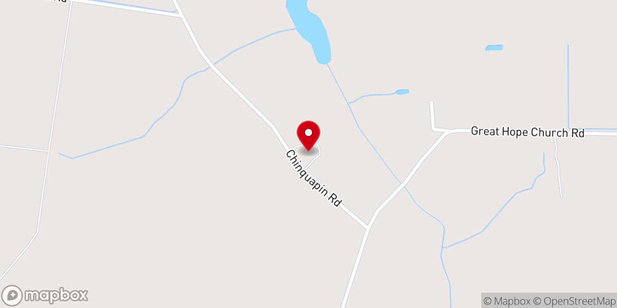 Map showing location of Saunders Grove Church