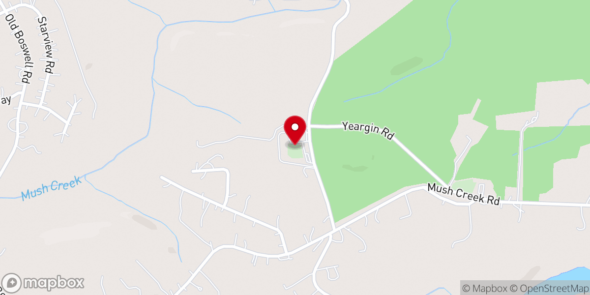 Map showing location of Meadow Fork Baptist Church