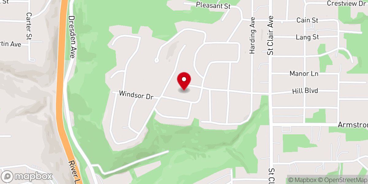 Map showing location of St. John Evangelical Lutheran Church