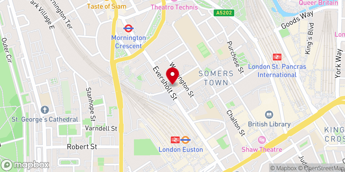 Map showing location of St Mary's Church, Somers Town