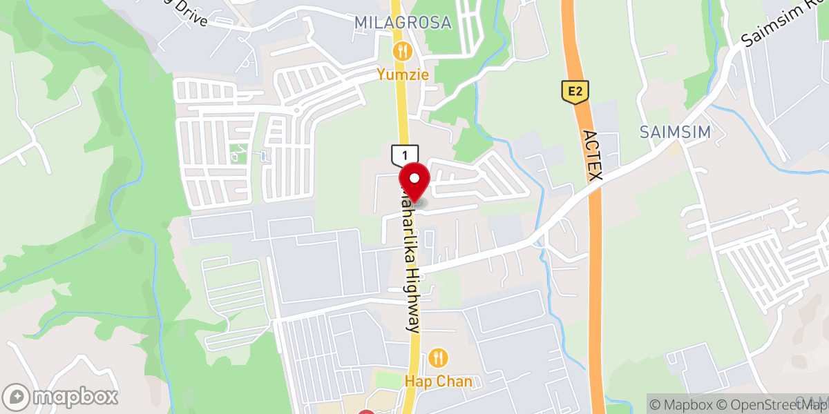 Map showing location of Agape Baptist Church