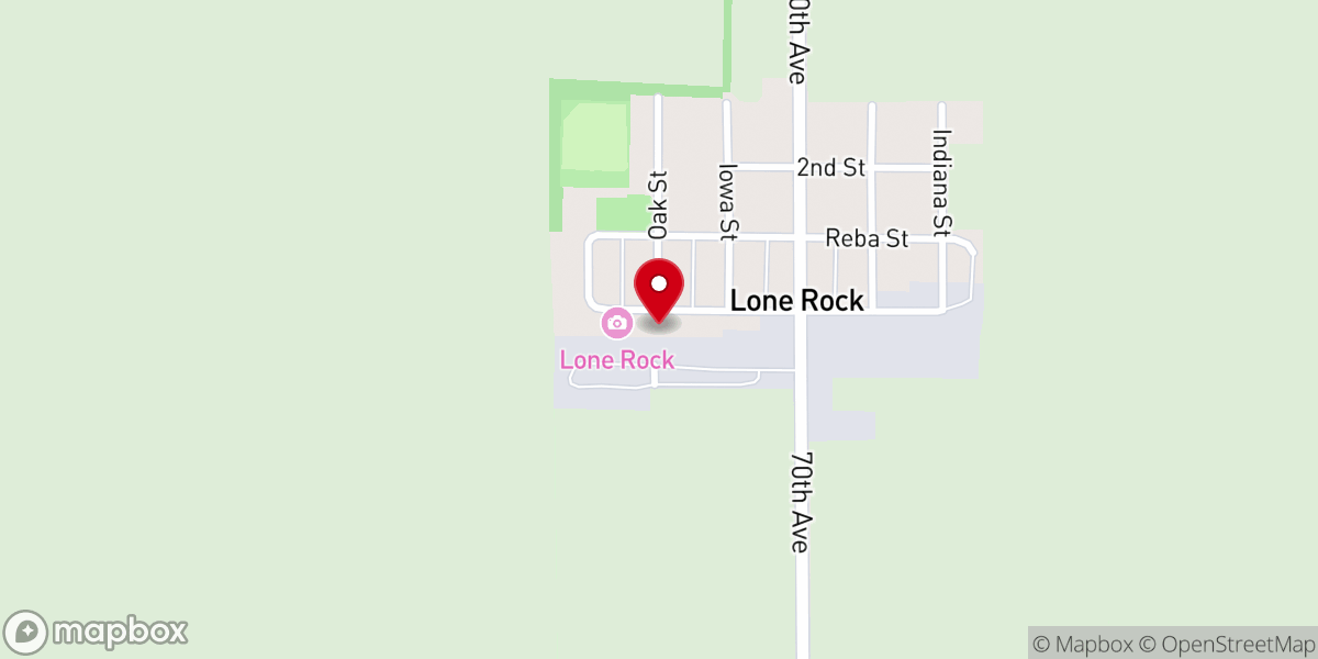 Map showing location of Blakjer Lutheran Church
