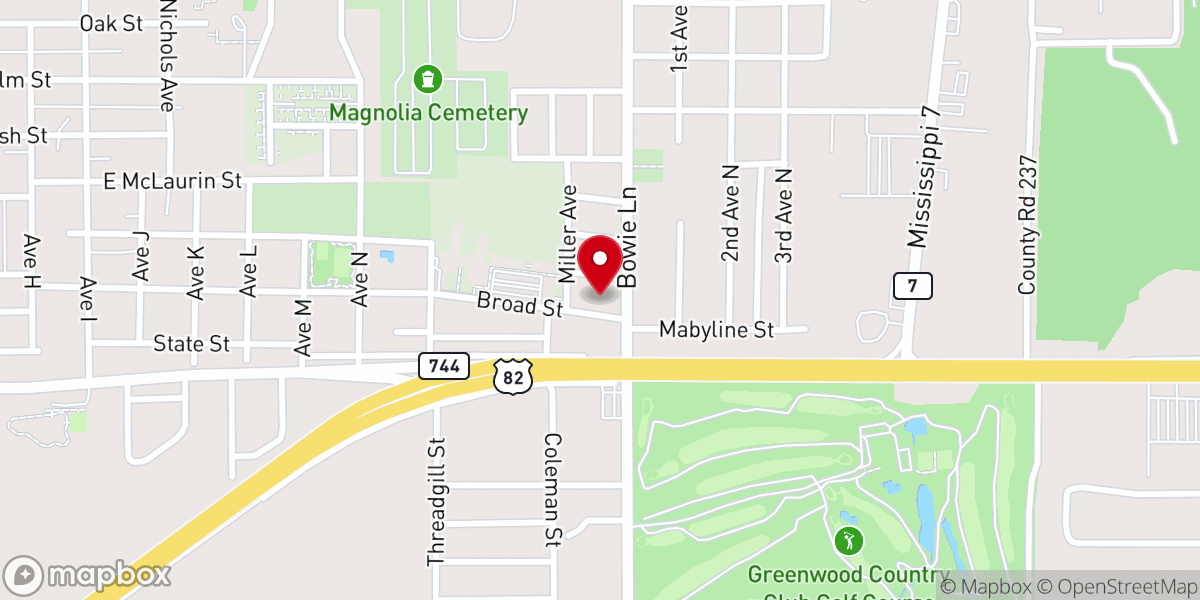 Map showing location of Locust Grove Baptist Church