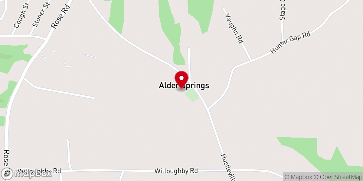 Map showing location of Alder Springs Cumberland Presbyterian Church