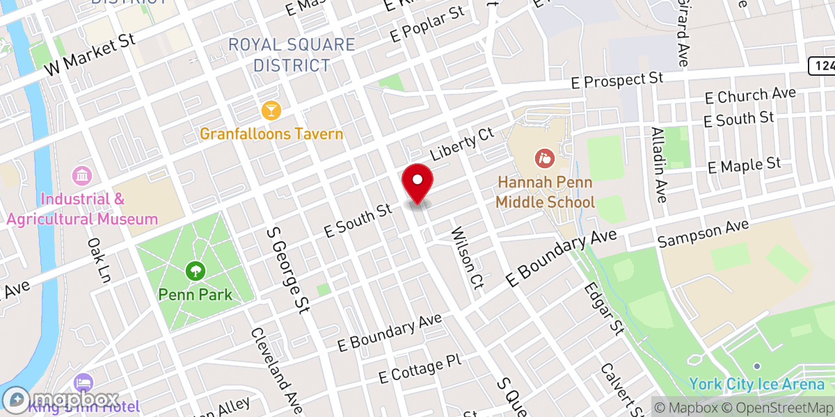 Map showing location of Small Memorial AME Zion Church