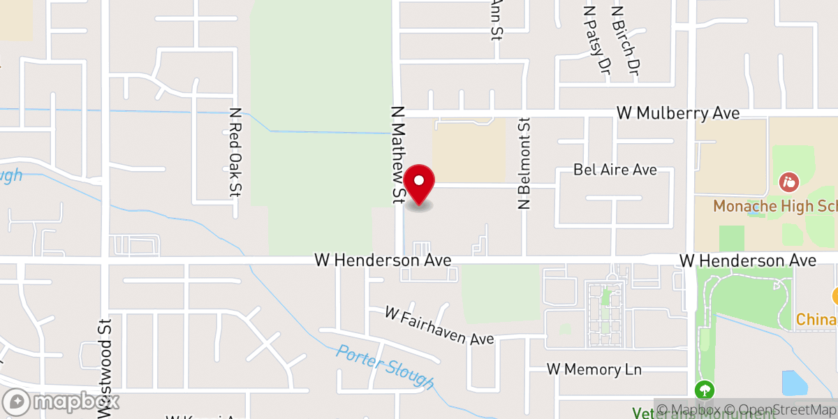 Map showing location of Valley Oak Community Church