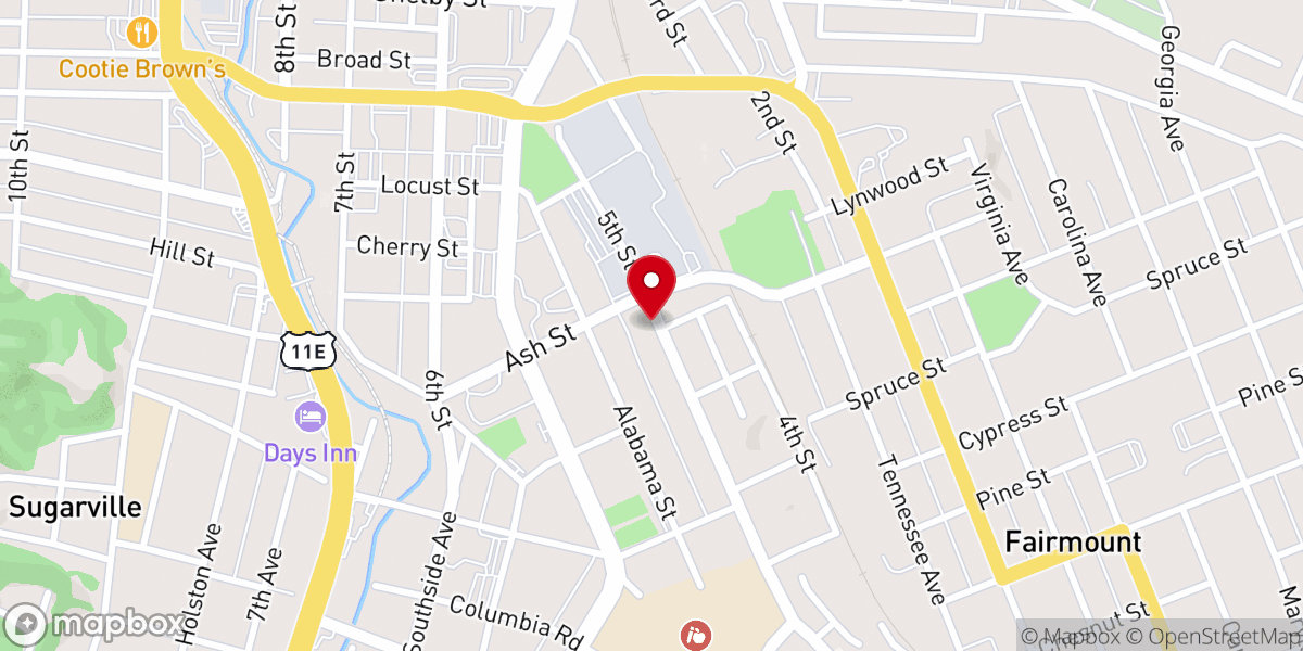 Map showing location of Hood Memorial African Methodist Episcopal Zion Church