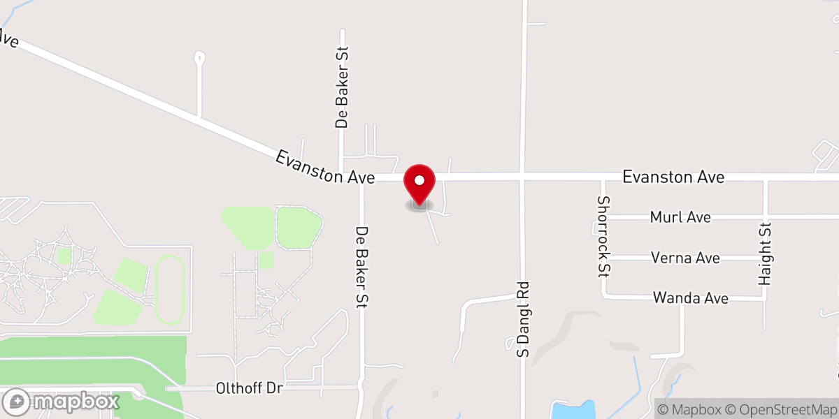 Map showing location of Grace Bible Church