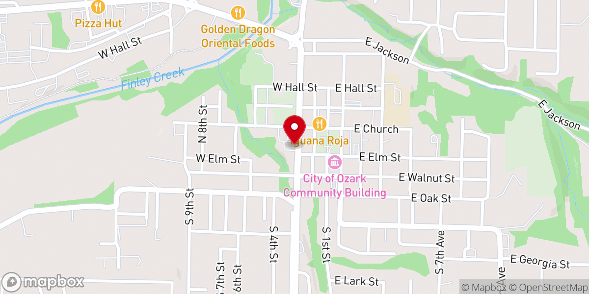Map showing location of Spring Creek Tea Room