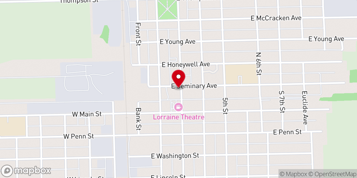 Map showing location of First Baptist Church