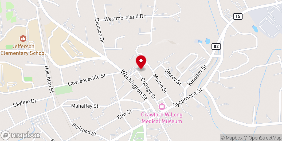 Map showing location of First Baptist Church Jefferson Annex