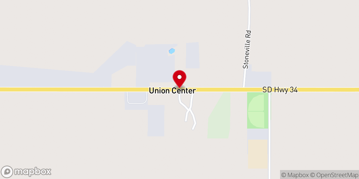 Map showing location of Union Center Community Baptist