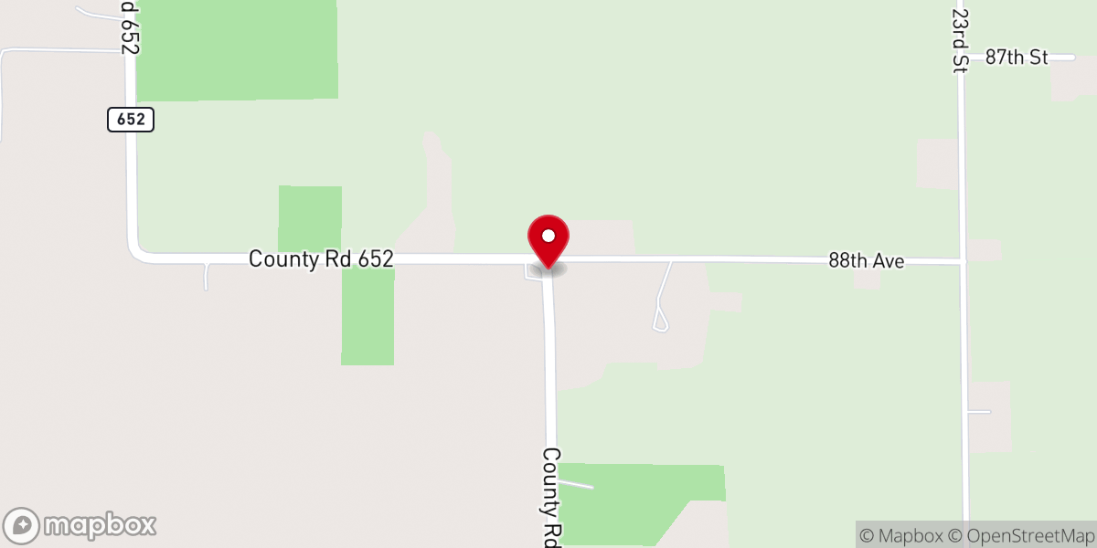 Map showing location of Harmony Chapel Church