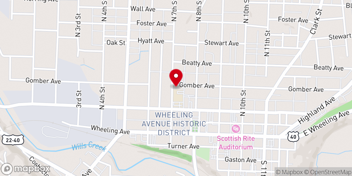 Map showing location of Saint Benedict Catholic Church