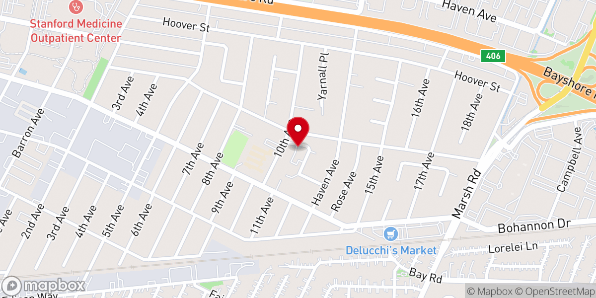Map showing location of Iglesia de Restauración Familiar
