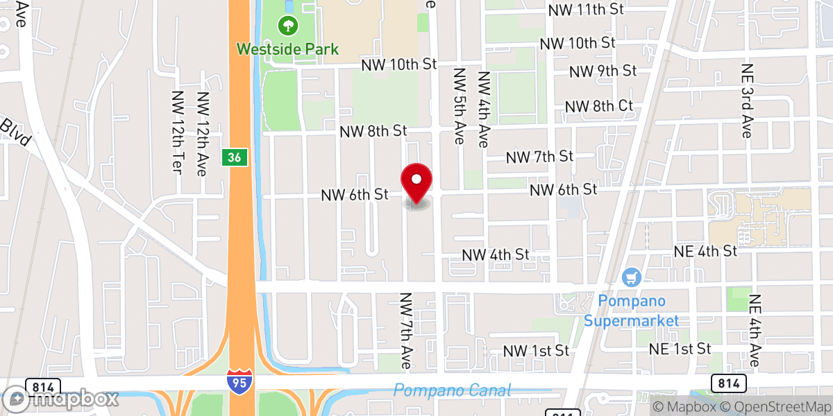 Map showing location of Abyssinian Baptist Church of Christ