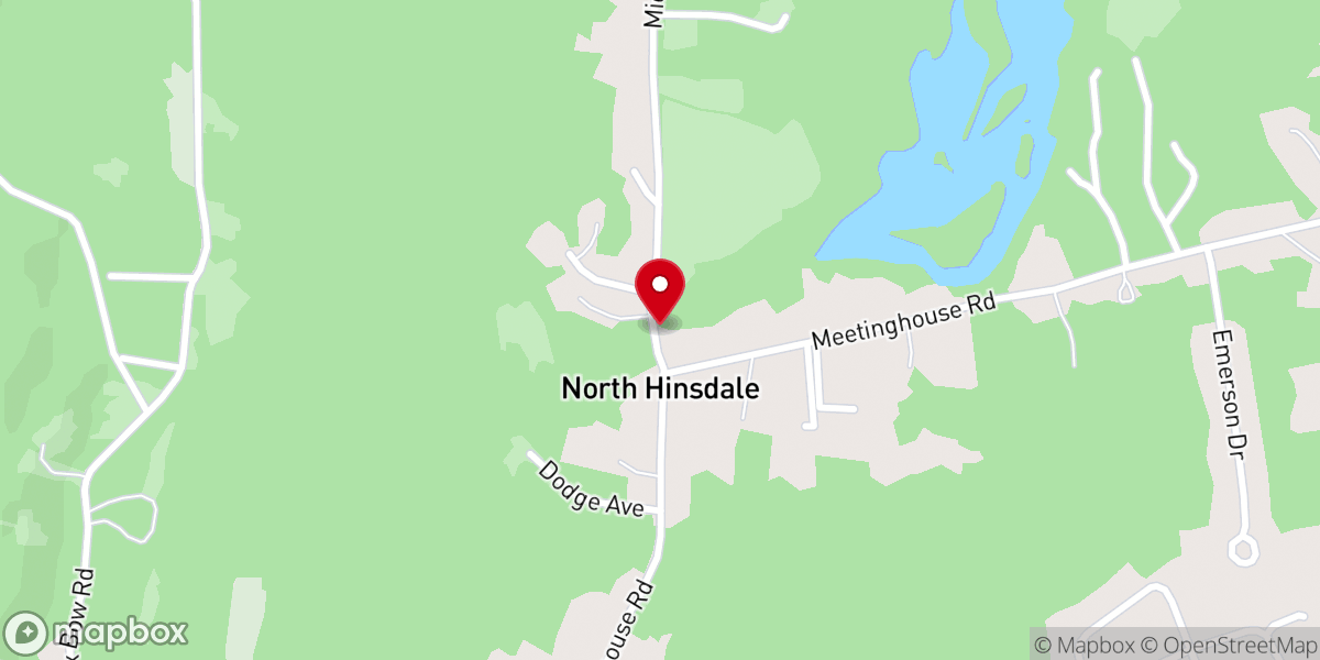 Map showing location of North Hinsdale Community Church