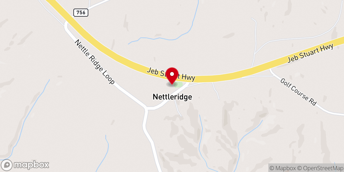 Map showing location of Nettle Ridge United Methodist Church