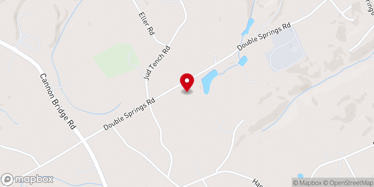 Map showing location of Double Springs Church