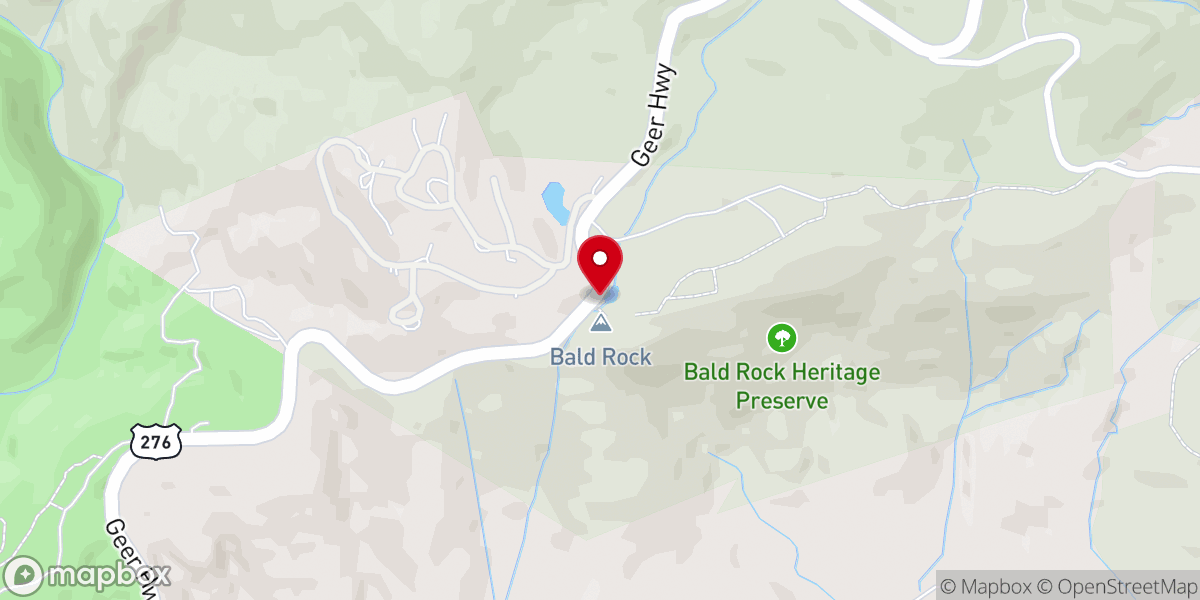 Map showing location of Bald Rock Heritage Preserve