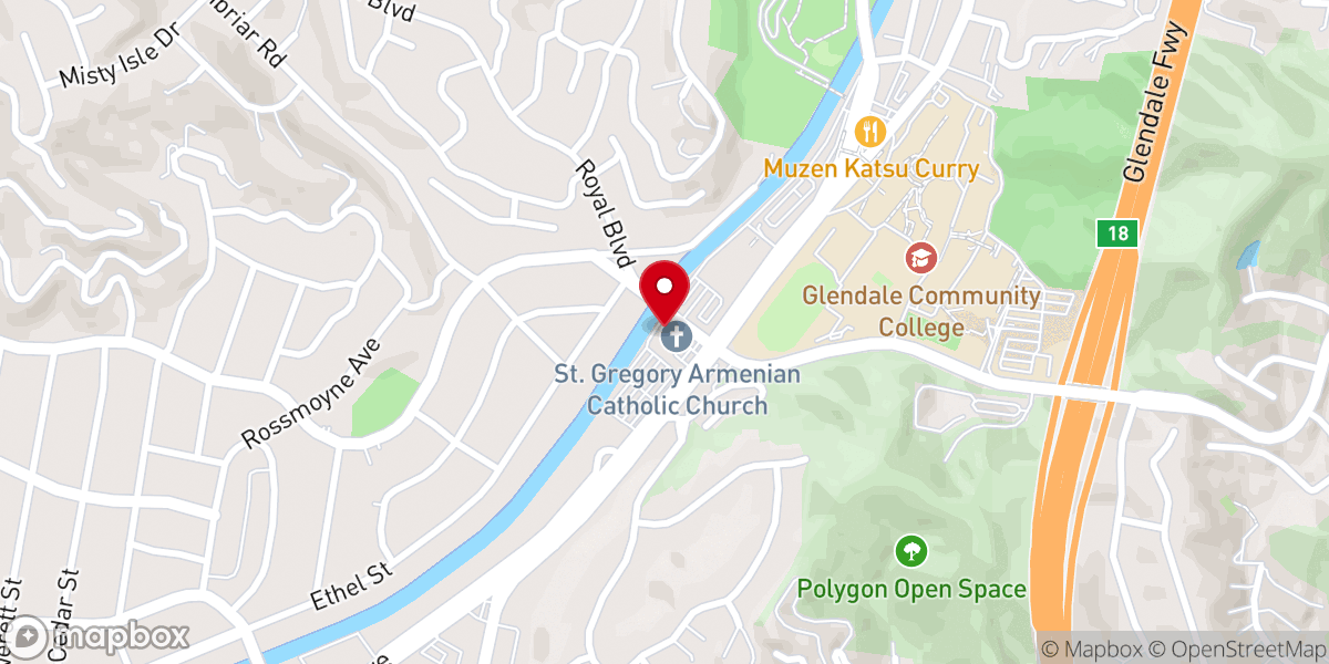 Map showing location of St. Gregory Armenian Church