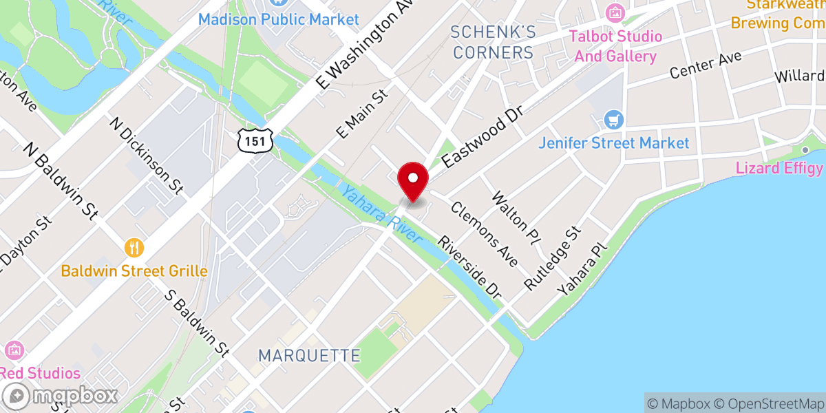 Map showing location of Riverside Church