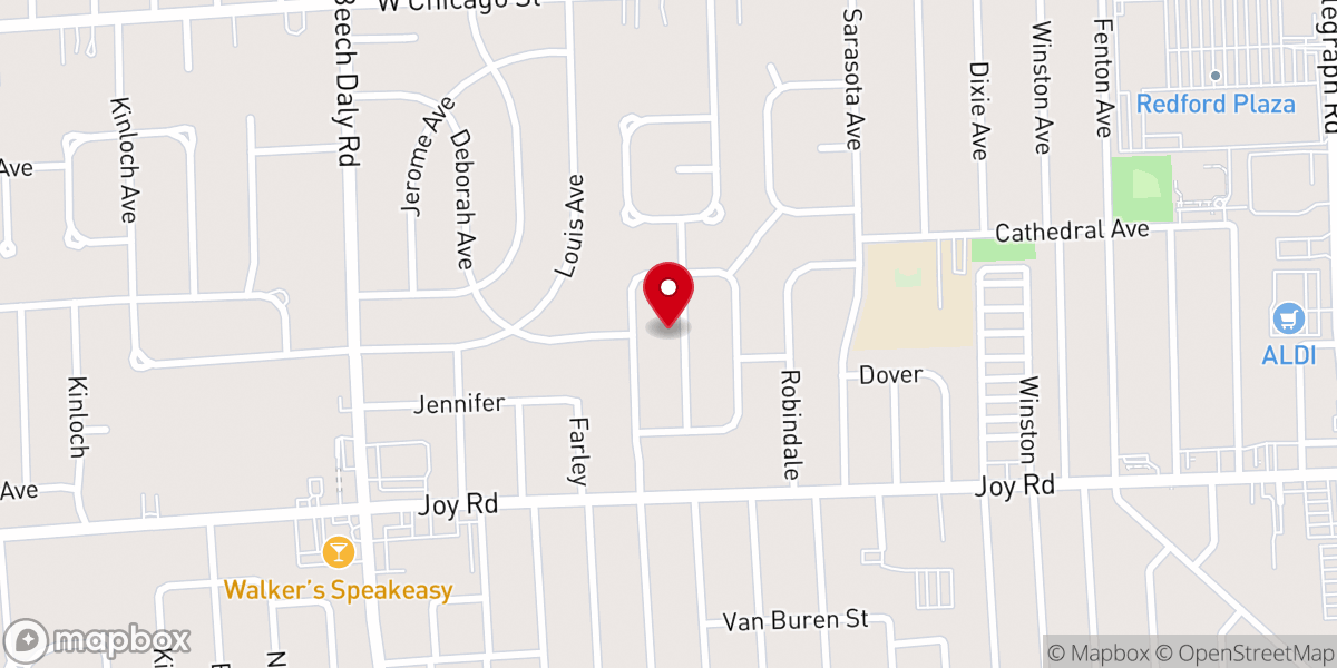 Map showing location of aldersgate methodist church