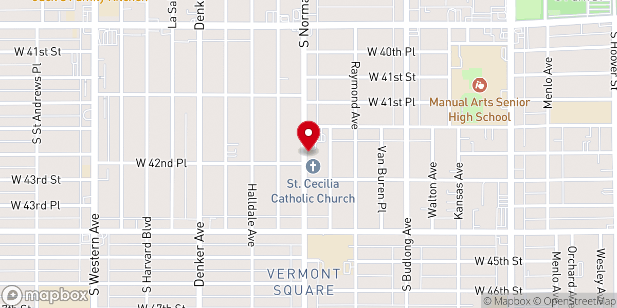 Map showing location of Saint Cecilia Catholic Church