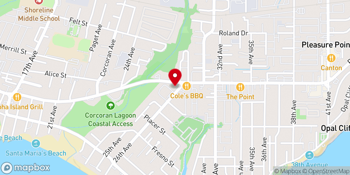 Map showing location of Pleasure Point Community Church