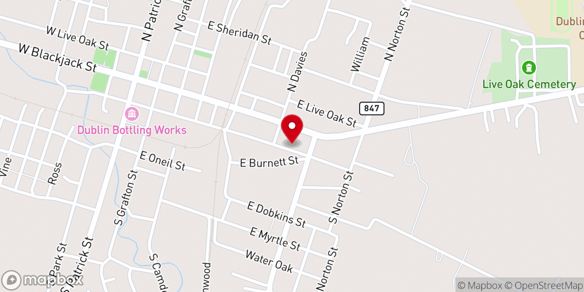 Map showing location of Calvary United Pentecostal Church